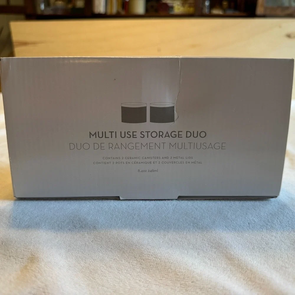 Multi Use Ceramic Storage Containers w/Metal Lids Food Safe Too Z Gallerie
